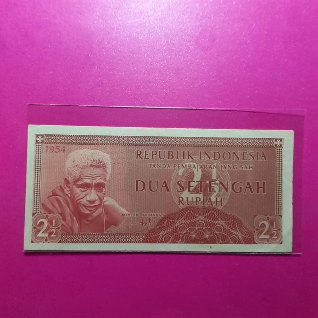 uang kuno 2.5 rupiah suku bangsa 1954