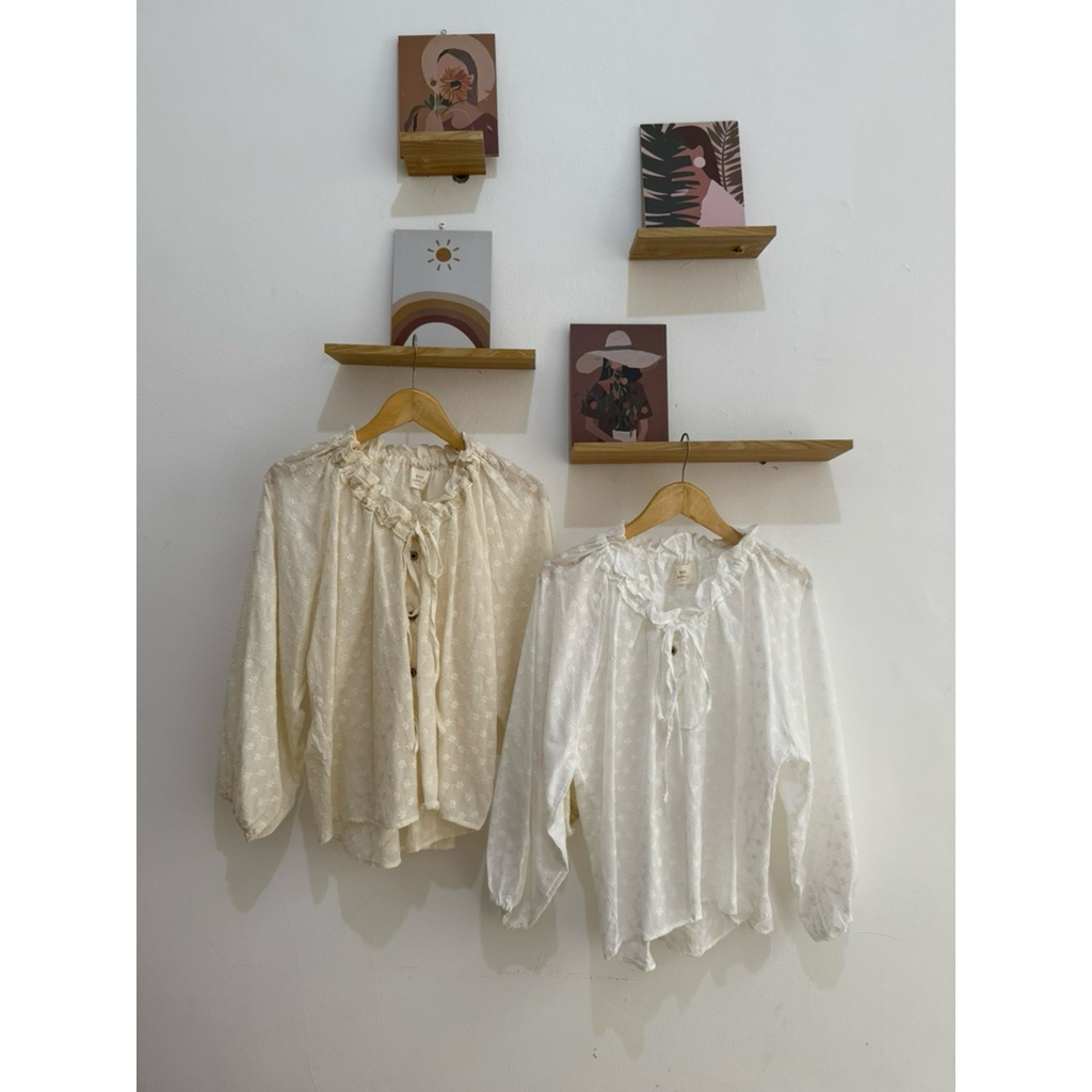 SL416 | BLOUSE by RED APPLE BKK | BLOUSE BKK | RED APPLE BKK | ATASAN BORDIR | ATASAN KATUN BOLONG