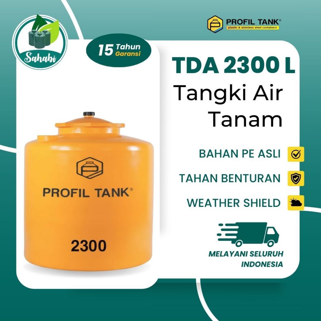 Tandon Air/Toren Air/Tangki Air Profil Tank TDA Underground/Tanam 2300 Liter