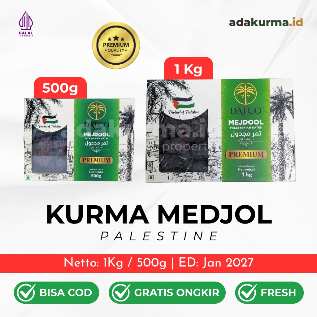 Datco Medjool Palestine Premium Dates - Original & Fresh 1kg 500g