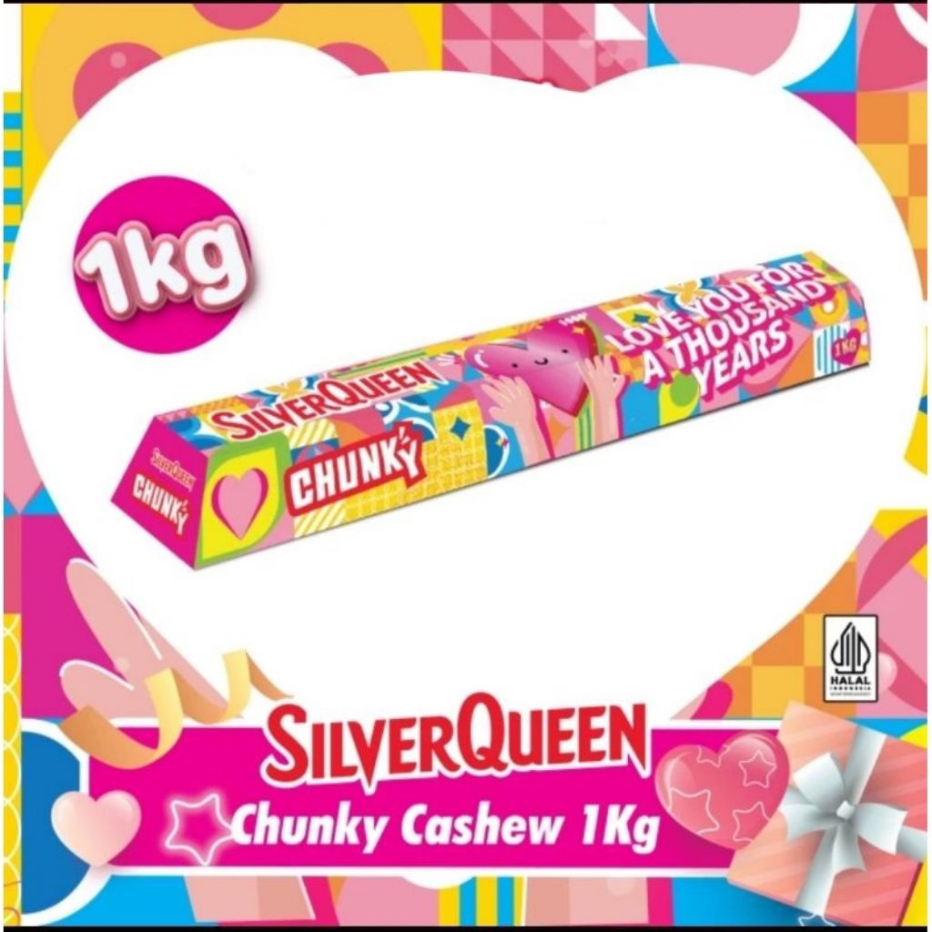 SilverQueen Chunky Bar 1Kg - Silver Queen Chunky Bar 1kg Spesial Valenteen - Edisi Valentine - Silve