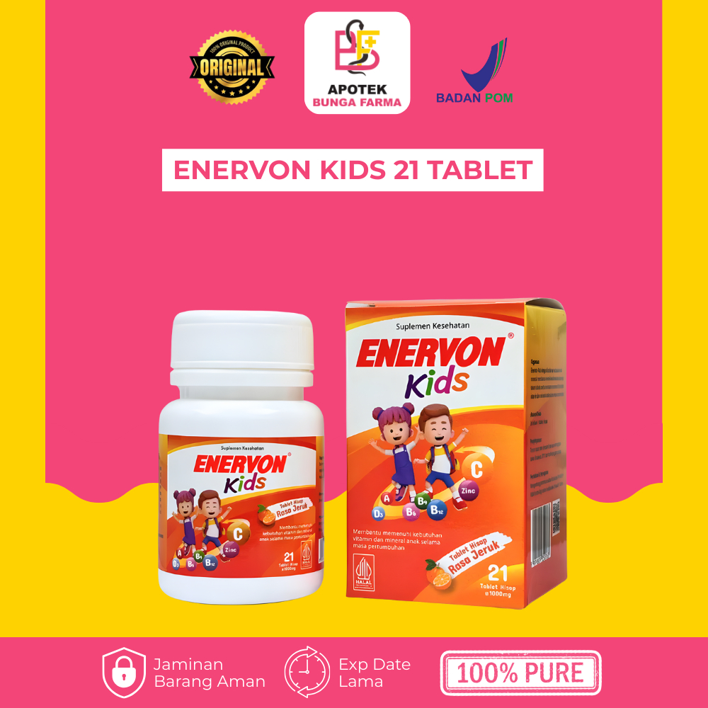 ENERVON KIDS 21 TABLET - Tablet Hisap Vitamin C - Suplemen Kesehatan Anak - Enervon Kids