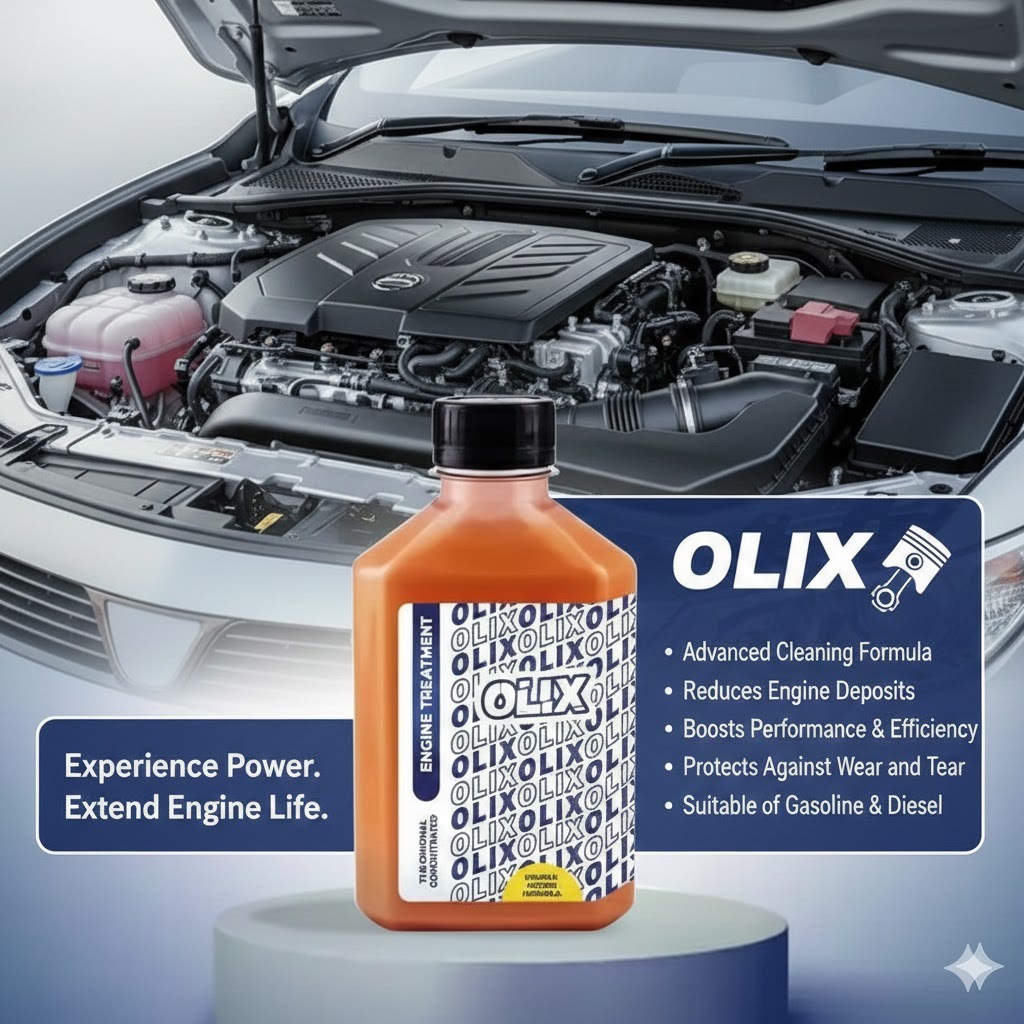 OLIX ENGINE TREATMENT Mengurangi Asap Mesin Aditif Oli Bensin Solar Diesel