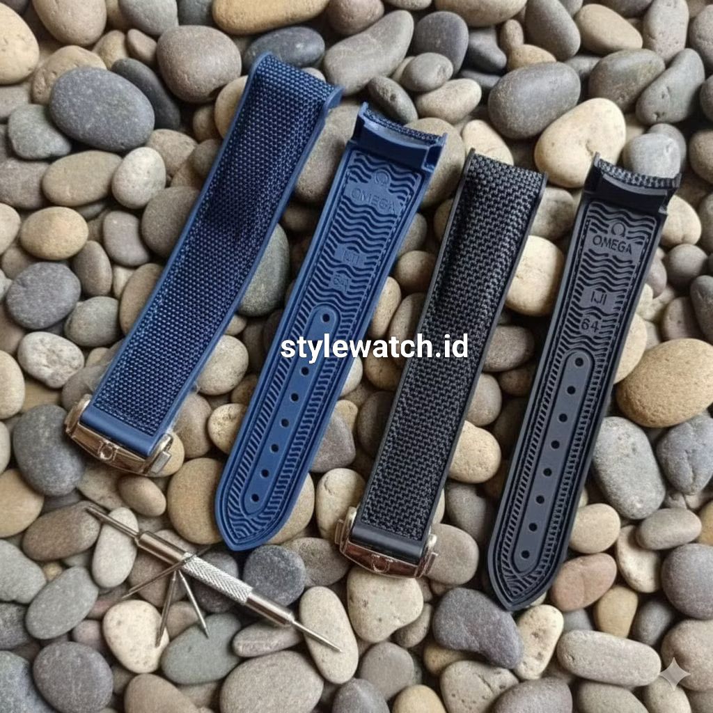 Strap Tali Jam Tangan Omega Tali Jam Omega Kanvas Rubber 20mm 22mm Strap Watch Omega