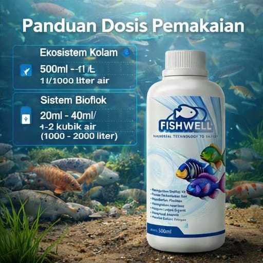 Fishwell Cairan Starter Bioflok 500ml Bakteri Bacillus Subtilis