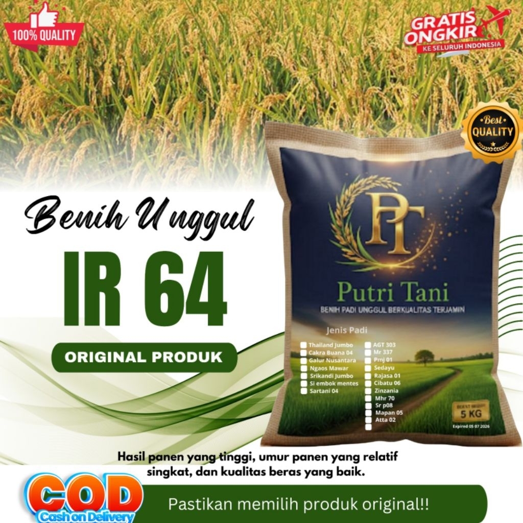 BIBIT PADI IR 64 KEMASAN 5KG