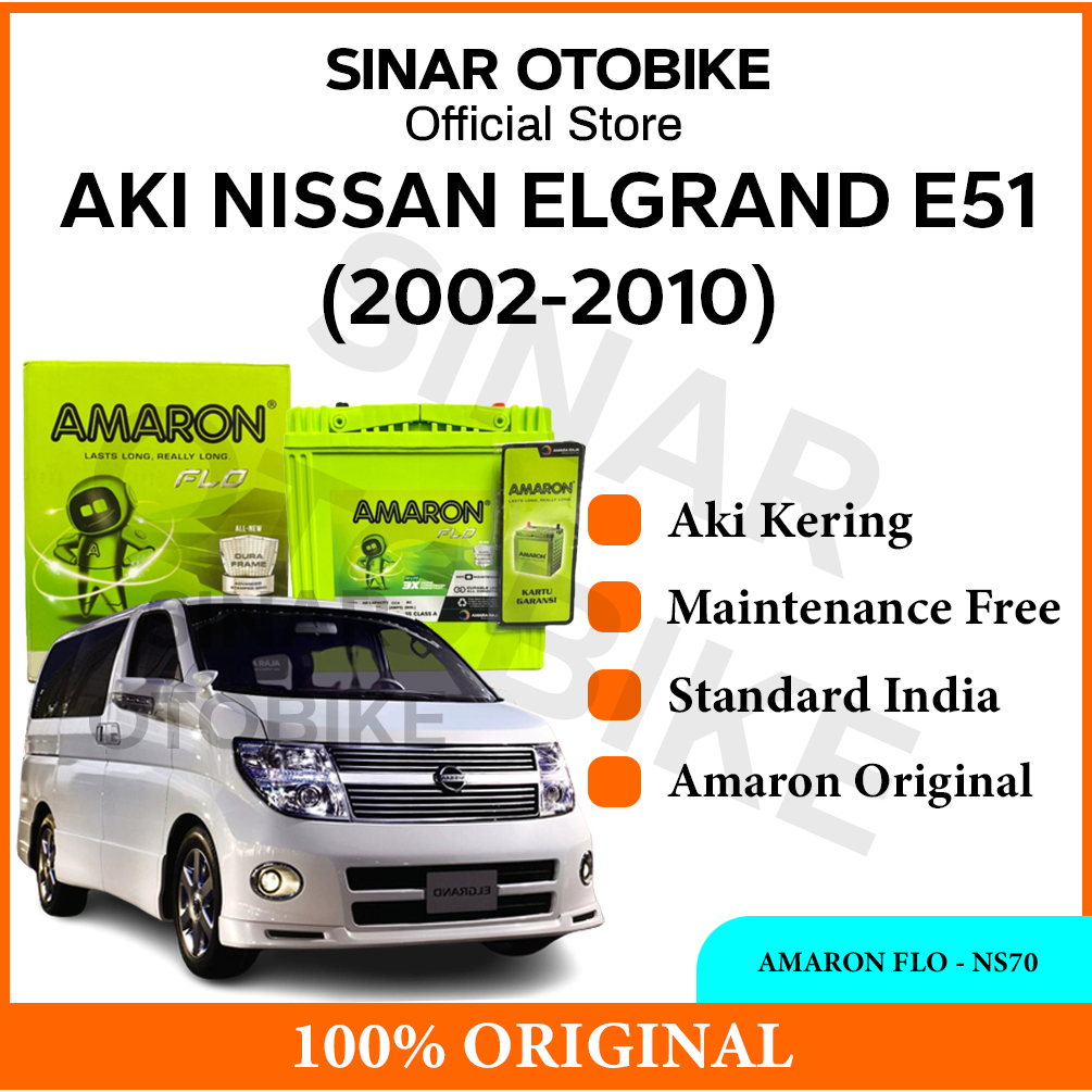 AKI NISSAN ELGRAND E51 AMARON FLO HILIFE MF KERING NS70