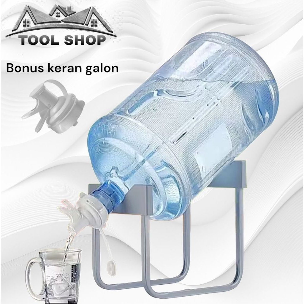 Rak Galon Model U Dudukan Kaki Galon Besi+keran