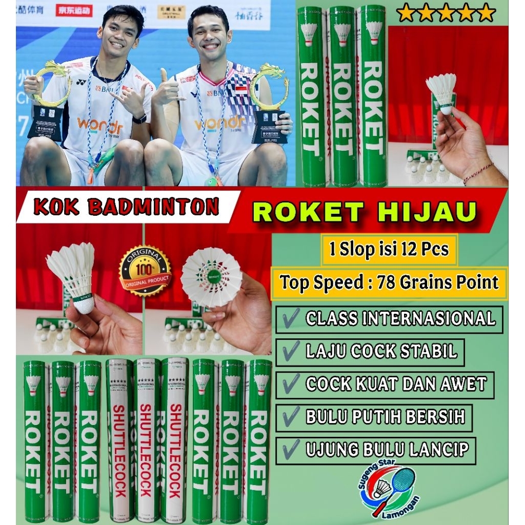 KOK BADMINTON / ROKET HIJAU / KOK BULUTANGKIS / ORIGINAL
