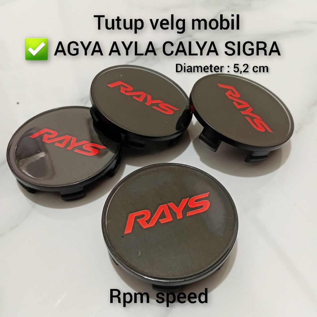 dop roda velg variasi mobil AGYA,AYLA,CALYA,SIGRA diameter 5,2 cm harga set 4pcs