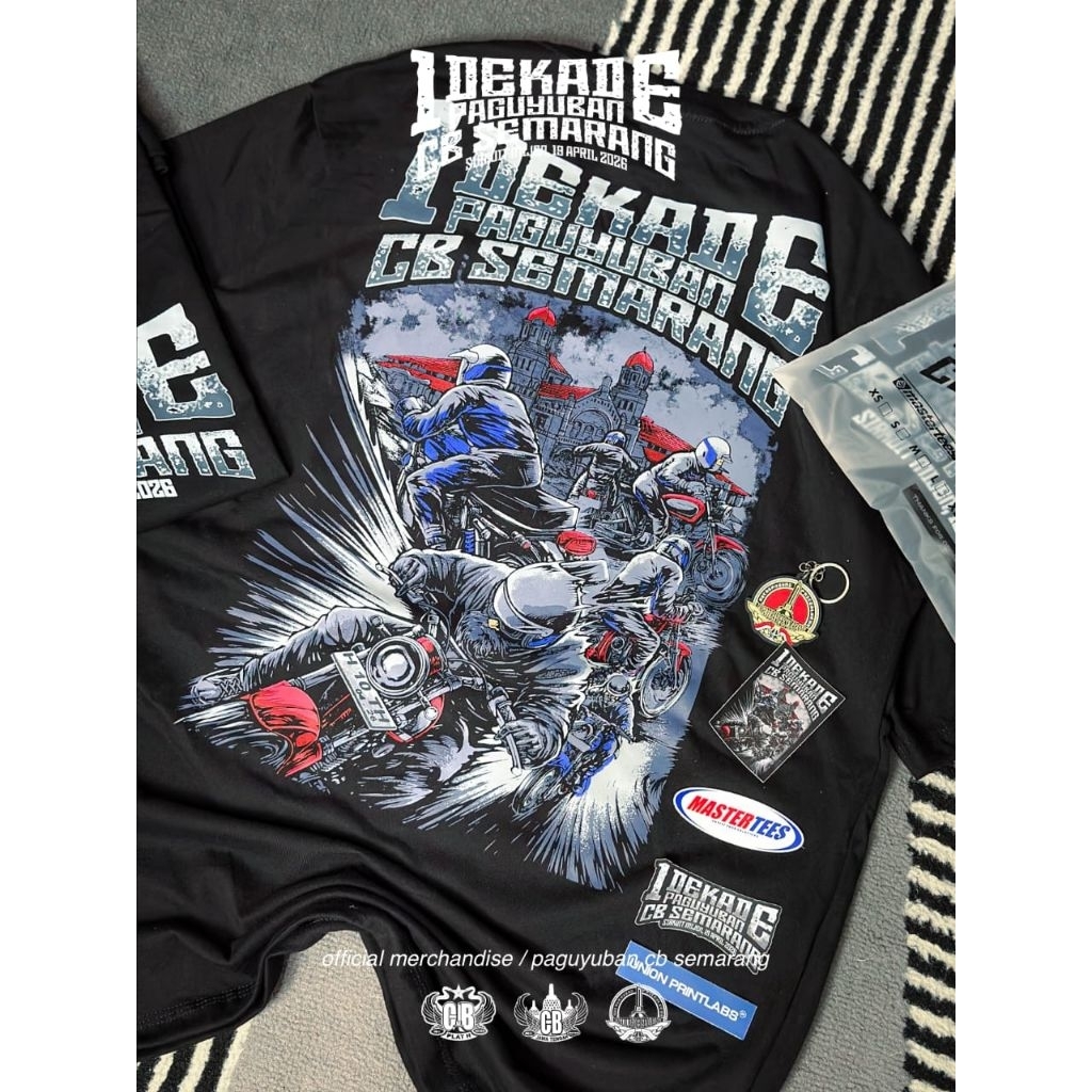 KAOS ACARA CB 1 DEKADE PAGUYUBAN CB SEMARANG BONUS STIKER 10+GANCI