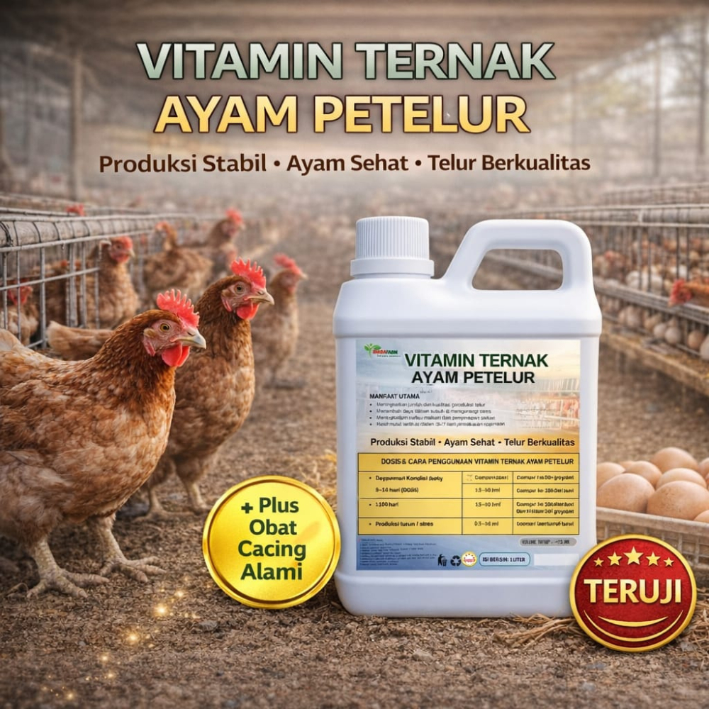 Vitamin Ayam Petelur Obat Ayam Petelur Nafsu Makan Tinggi Sehat Produksi Telur Stabil