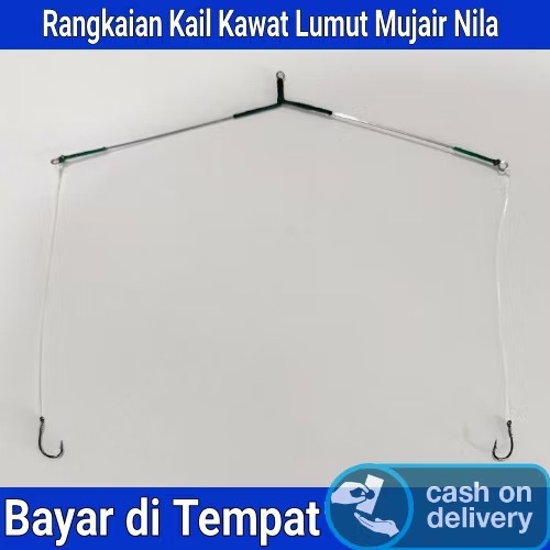 Rangkaian Kail Pancing Kecil Kawat Lumut Mujair Nila Cabang 2