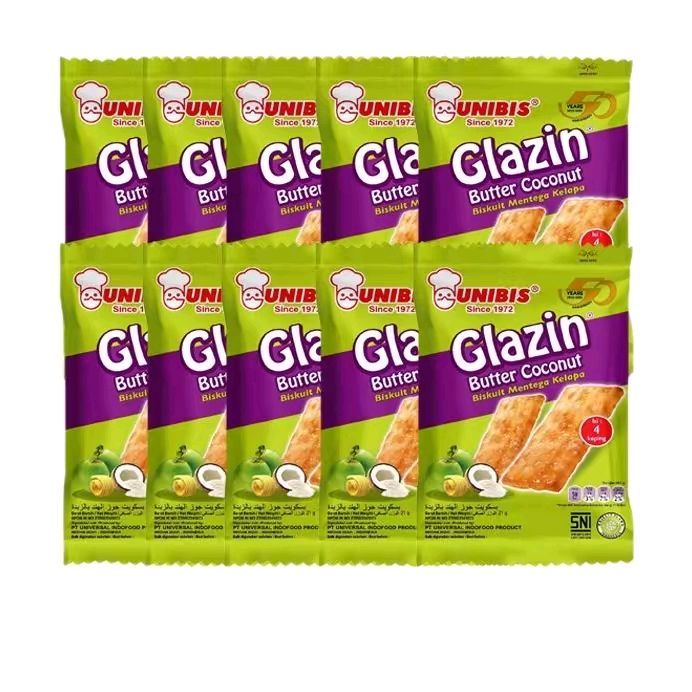 UNIBIS GLAZIN BUTTER COCONUT BISKUIT RENCENG NETTO 20 PCS X 21 GR murah