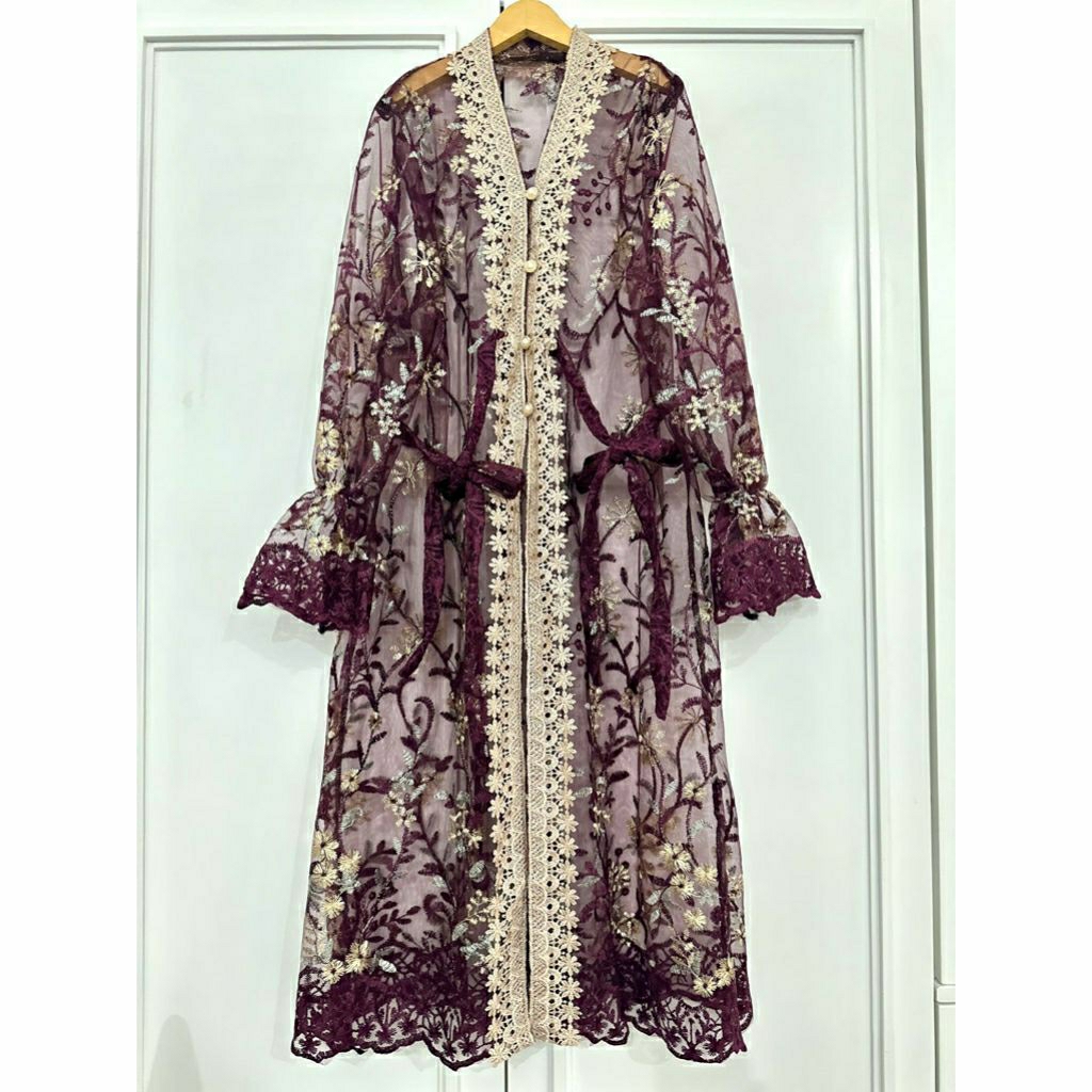 long outer tille garden dress outer tille bunga bordir mewah dress brukat