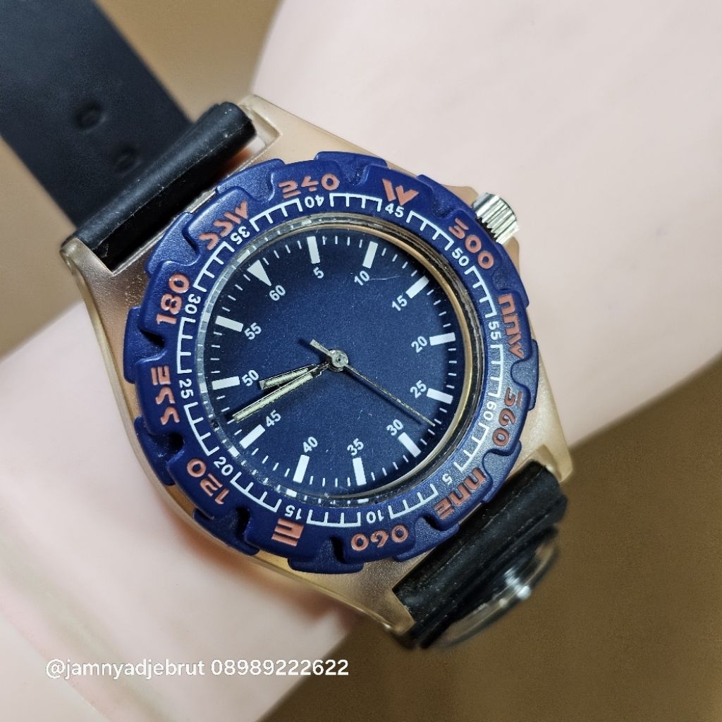 Jam Diver Drew Plastic Vintage Blue Bekas