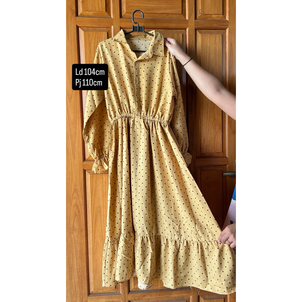 LowyTunik|GamisMuslim|LongDress|Polkadot|HijabFriendly|PakaianWanita|WanitaMuslimWanitaBerhijab|Hija