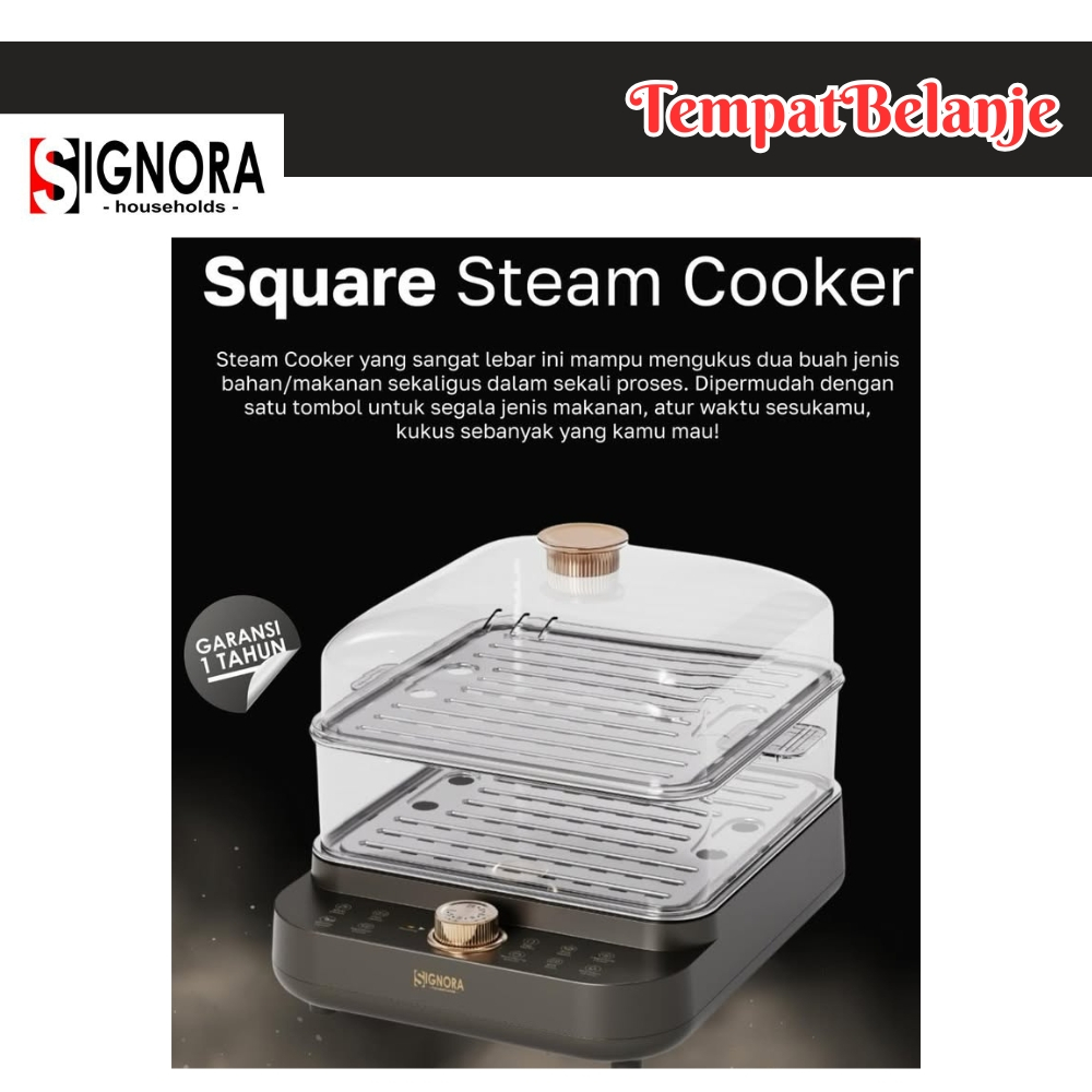 Signora Steam Square Cooker Steamer kukusan pengukus listrik stainless 304