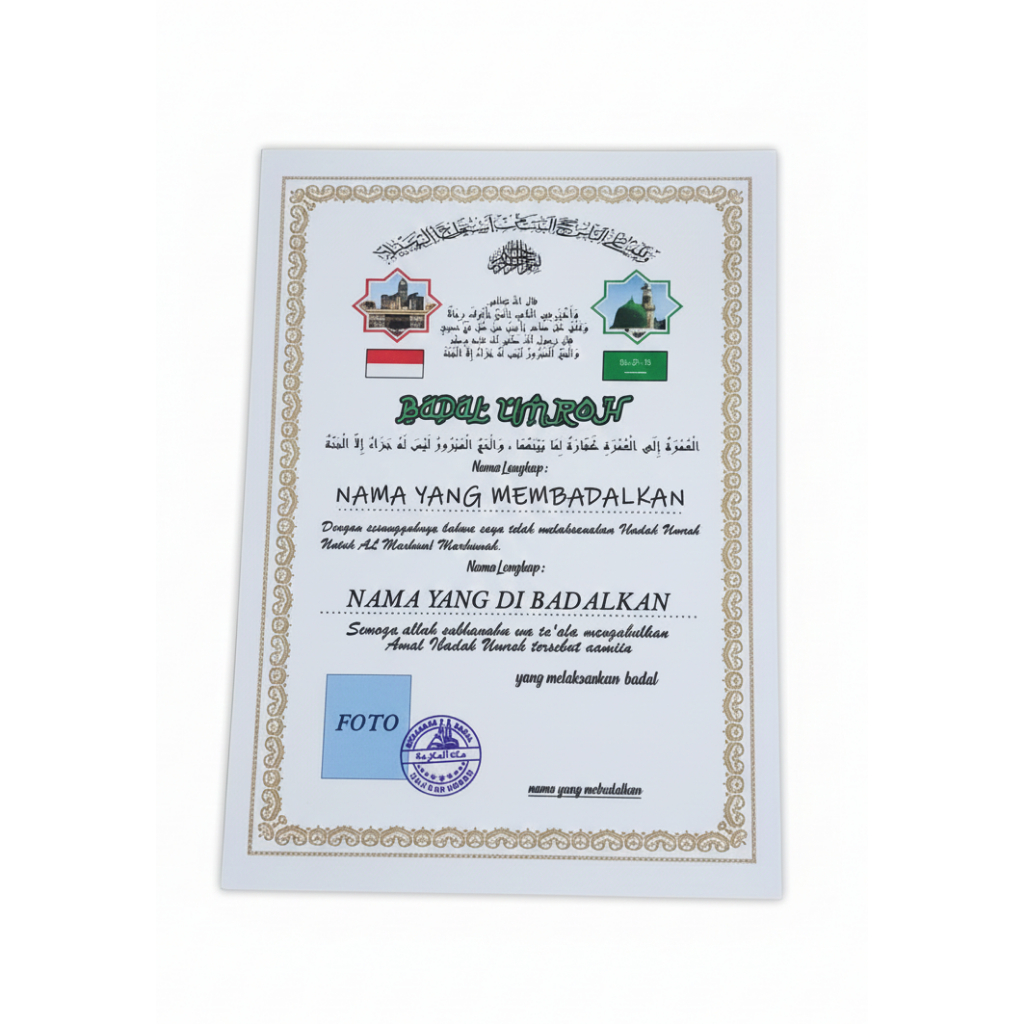 SERTIFIKAT BADAL UMROH 1 HARI JADI