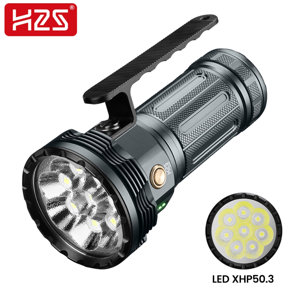 H2S Senter HK88 8 LED XHP50.3 Aluminium Aerospace 32000mAh Type C Waterproof
