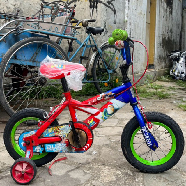 Sepeda Anak BMX 12 Inch Wimcycle Toy Story (Ban Pompa) BARU Original Wimcycle
