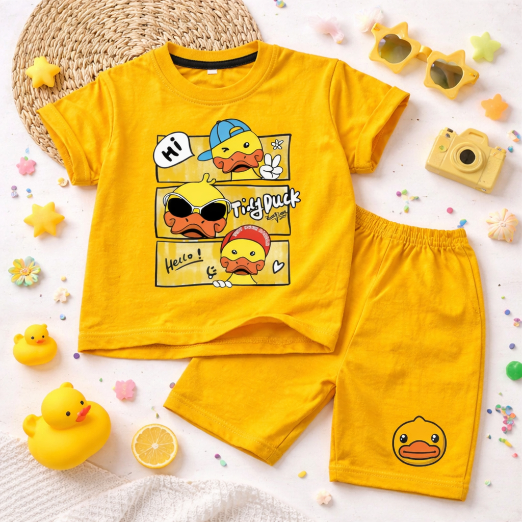 Setelan Baju Harian Anak Laki Laki Dan Perempuan Bebek Tidy Duck BISA COD