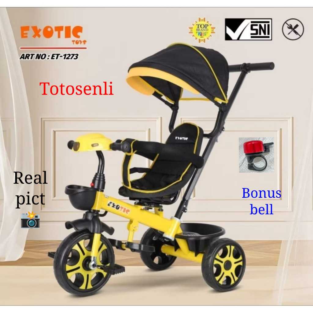 sepeda anak roda tiga Exotic Tricycle ET-1273  sepeda anak roda tiga cocok untuk usia 1- 2 tahun