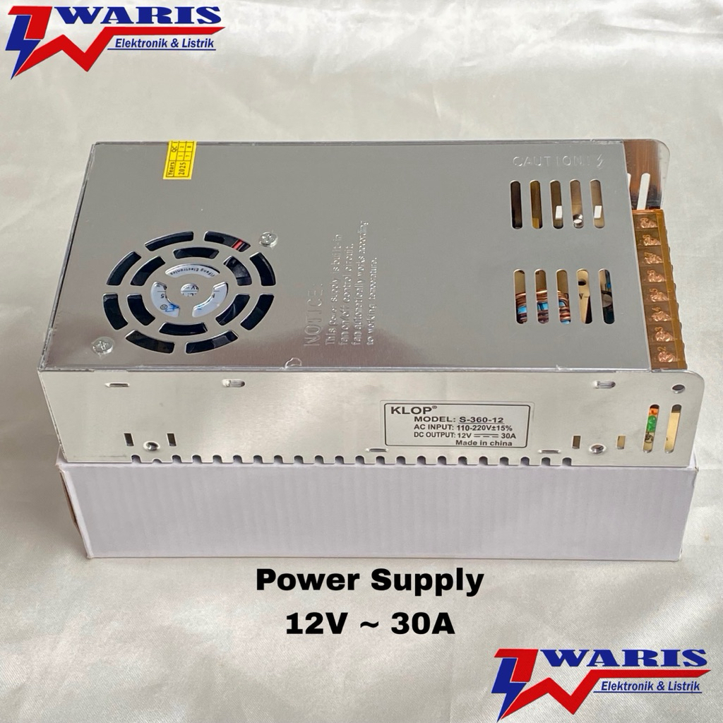 Power Supply DC 12V 30A Full Murni KLOP