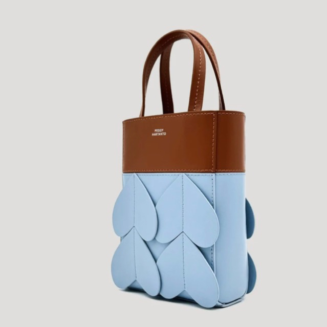 NEW READY AXIL MINI BAG TAN/GLACIER MARINE/TAN OLIVE CINNABAR STONE PEGGY HARTANTO