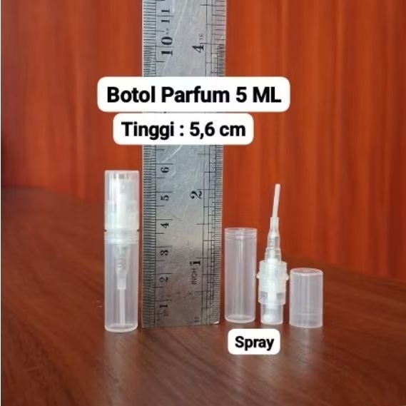 botol parfum 5 ml plastik bening spray tekan manual