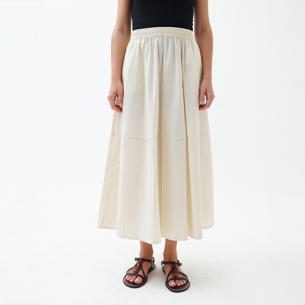 Mississippi A-Line Cotton Skirt Bawahan Wanita Rok LIN000721M Cream