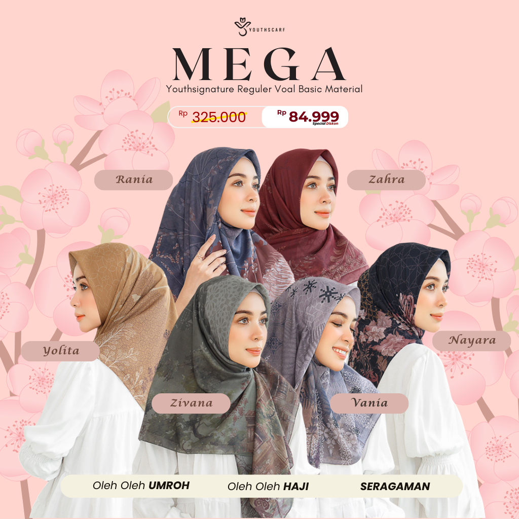 Youthscarf | Voal Signature | Mega Series | hijab printing untuk kerja kantoran