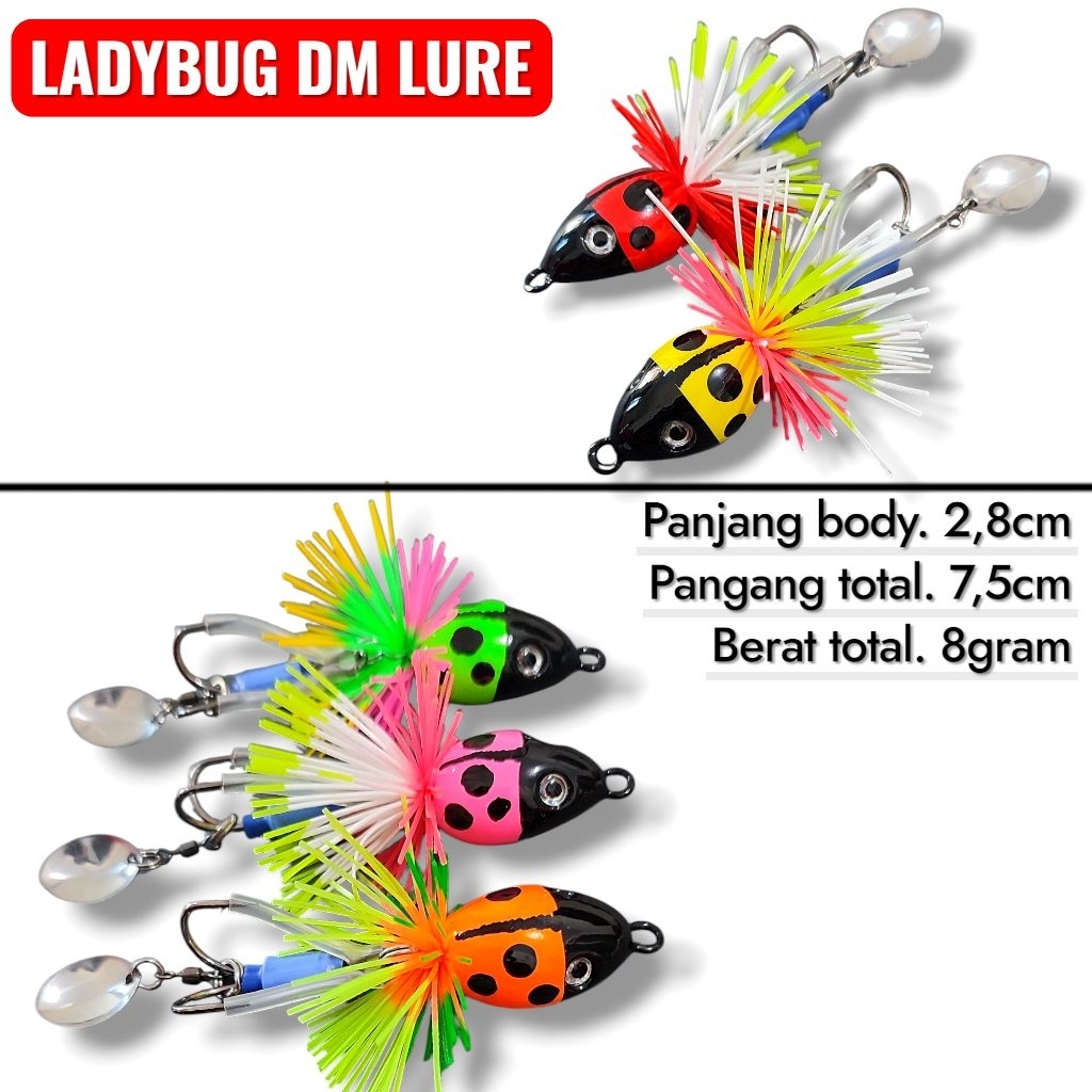 LADY BUG DM LURE. umpan casting gabus. lure casting gabus