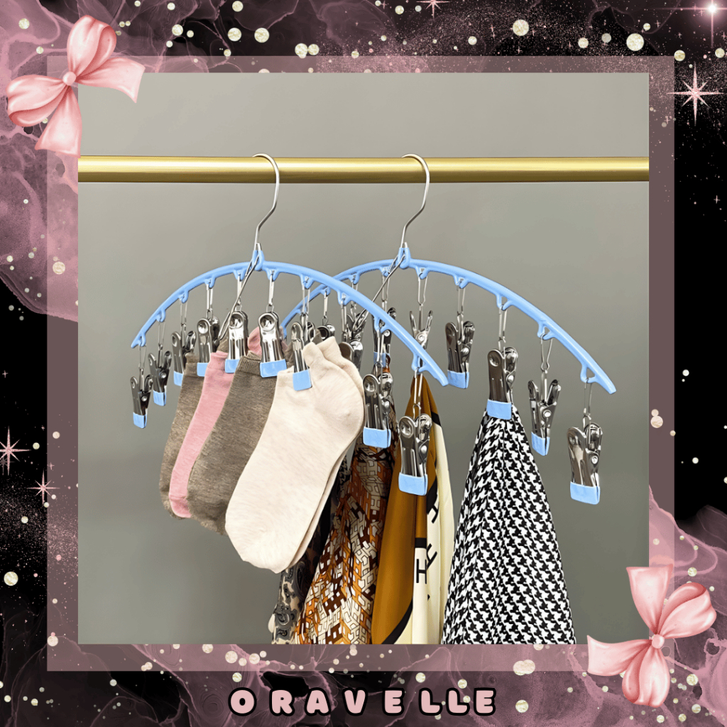 ORAVELLE | Gantungan Baju Jepit / Hanger Jepit Besi Gantungan Baju Jepit Celana Gantungan Baju Hange