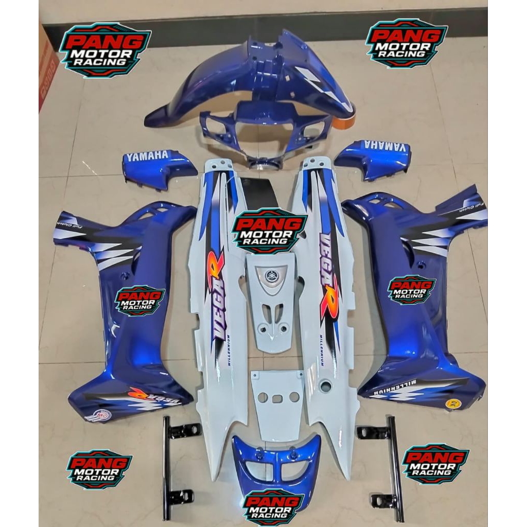 Body Set VEGA R LAMA BIRU PUTIH Striping Custom SET BEHEL BELAKANG BIRU Cover Body VEGA R LAMA OLD B