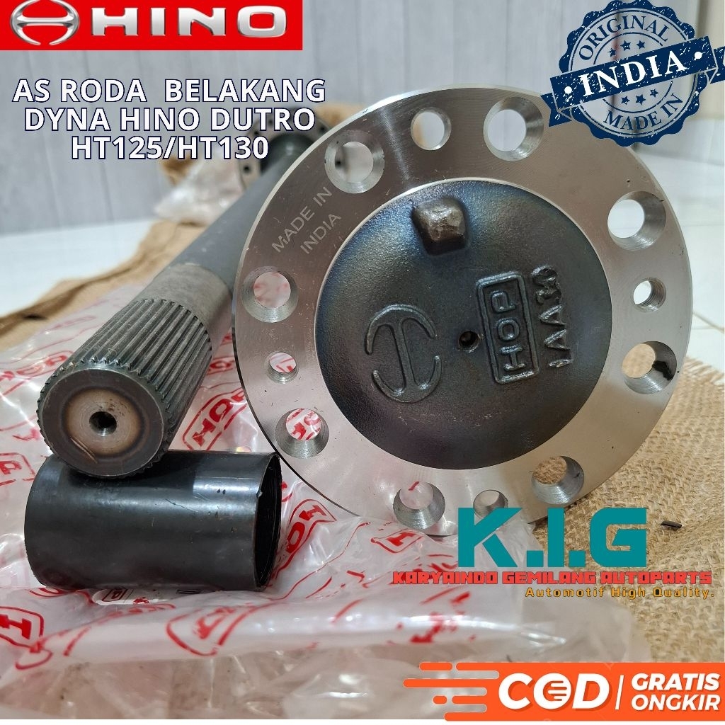 STIK AS RODA BELAKANG EXLE SHAFT HT125 HT30 HINO DUTRO DYNA HT 125 130 MADE IN INDIA ORIGINAL / ASLI