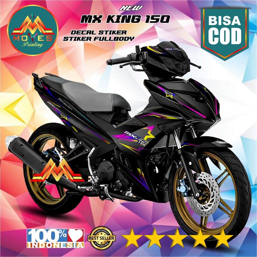 Decal new Mx king 150 full body stiker decal yamaha motif hitam bunglon