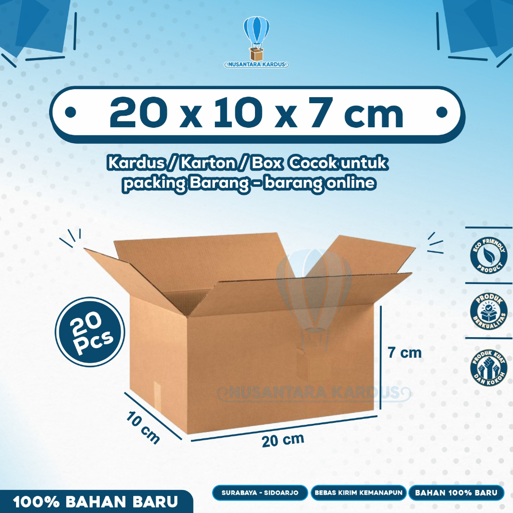 (Isi 20pcs) Kardus Packing 20x10x7 cm | Karton Packing | Box Packing