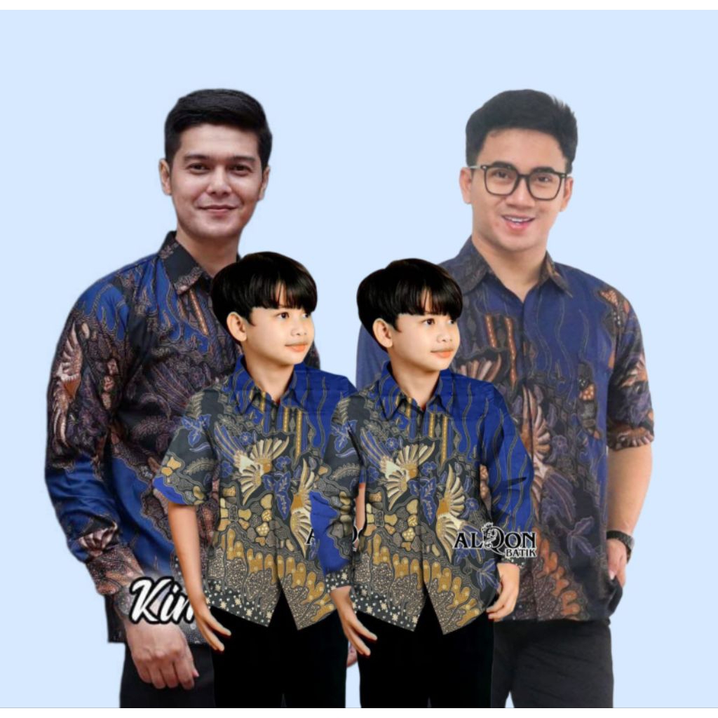 BAJU COUPLE AYAH DAN ANAK LAKI-LAKI TERBARU LENGAN PANJANG DAN PENDEK BATIK ATASAN AYAH DAN ANAK COW