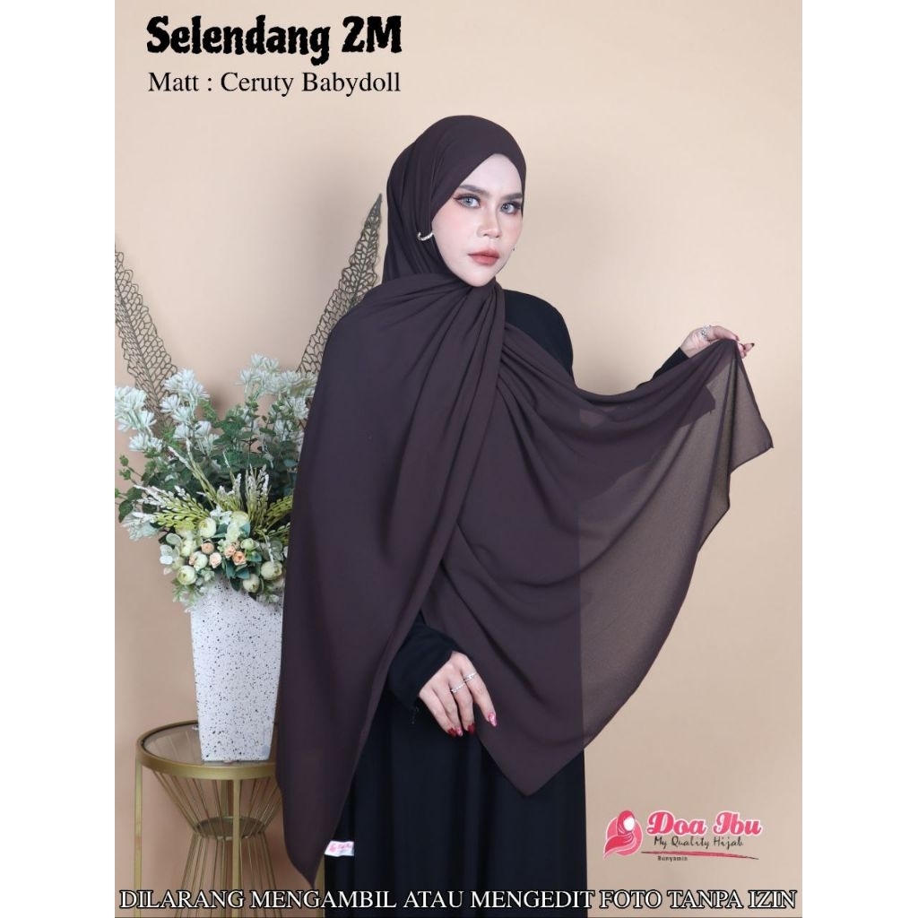 RESTOCK  PASHMINA POLOS 2 METER ORIGINAL DOA IBU/HIJAB PASHMINA 200X75 ORI DOA IBU