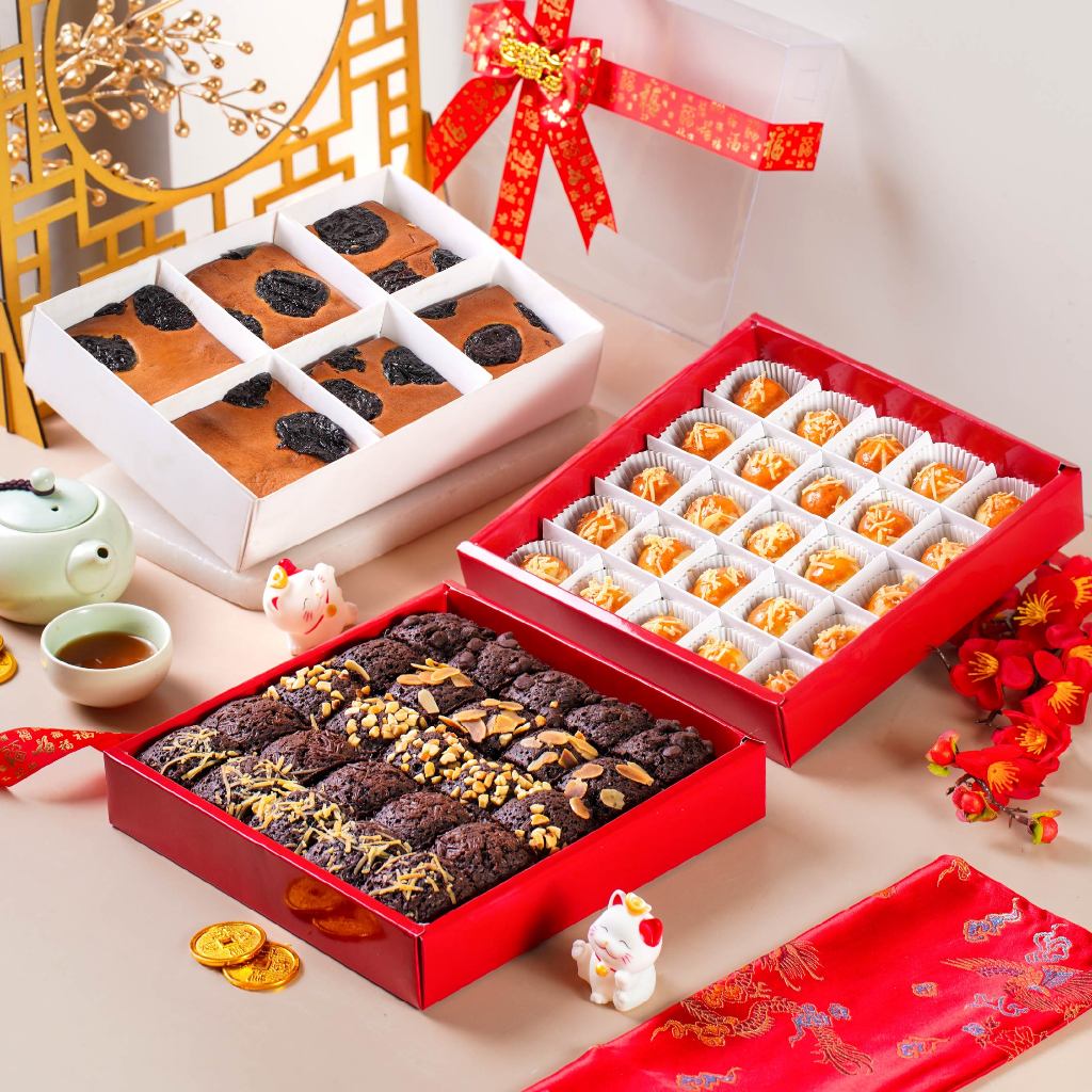 CNY 2026/Imlek/Hampers/Parcel/Legit Box/Pinapple Treats/Brownies Treats/Imlek 2026/Kue Imlek