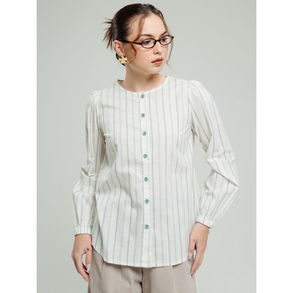 EXIT Lusyara Blouse |Kemeja Wanita - Atasan Lengan Panjang