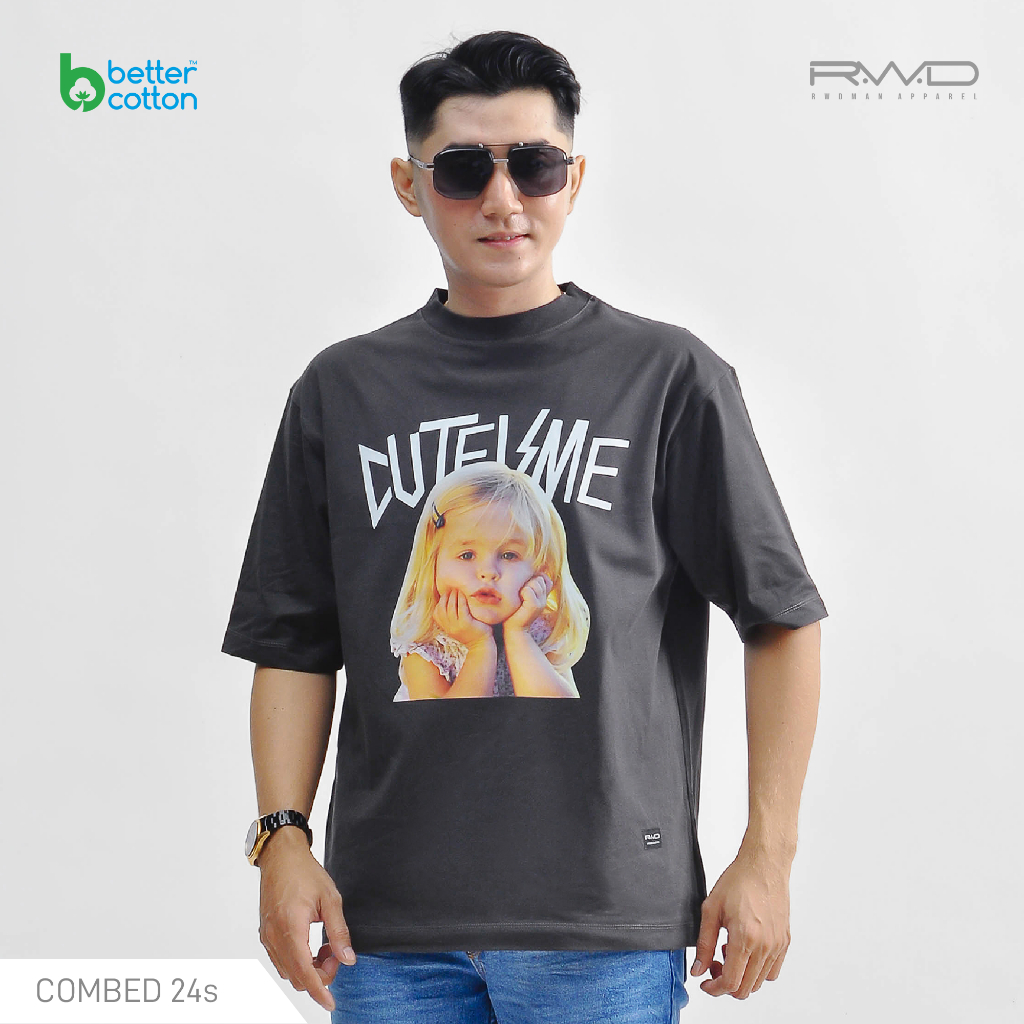 RWDMAN - Cotton BCI T-Shirt Pria Boxy Cut Cuteisme HDR 22.038