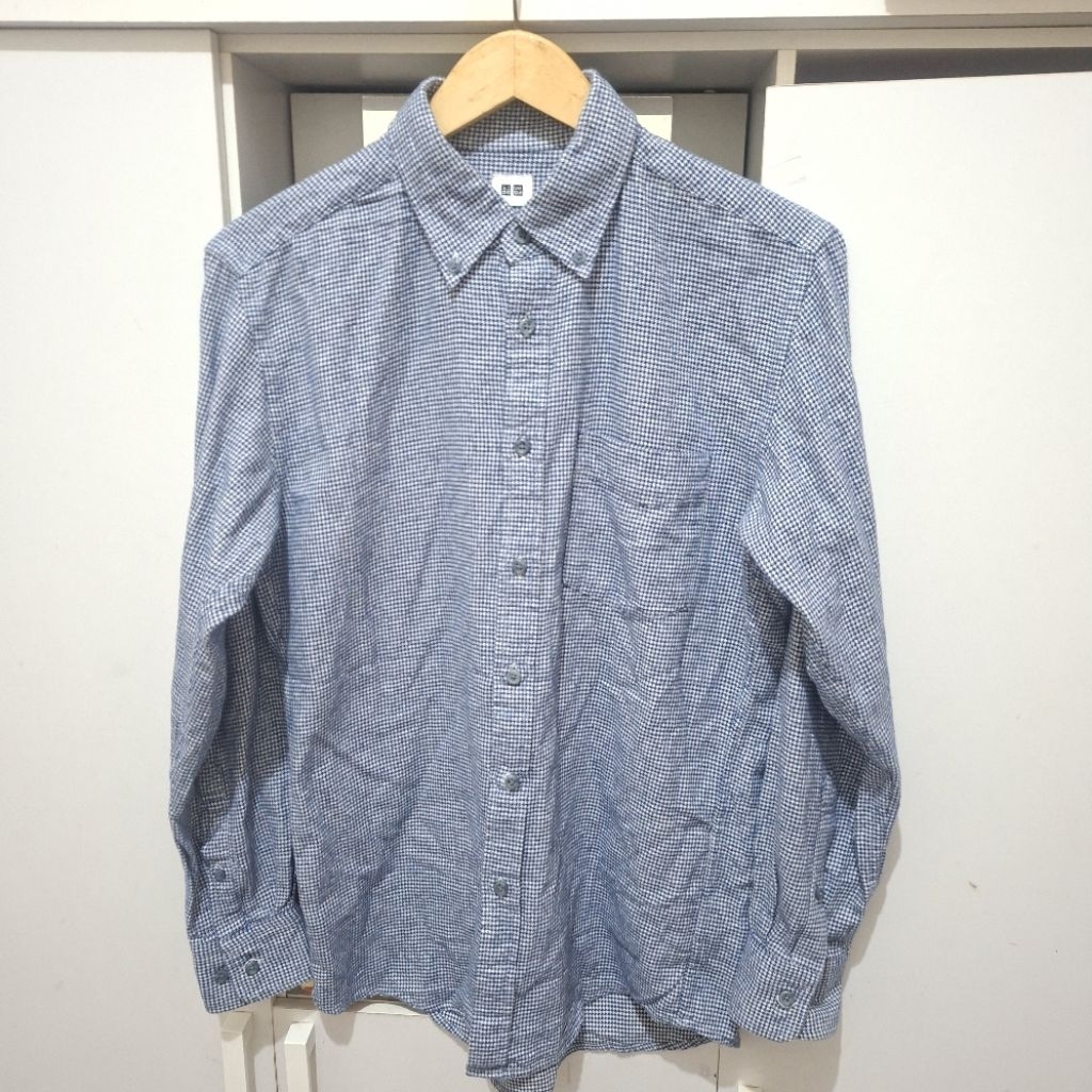 kemeja uniqlo , kemeja flanel uniqlo