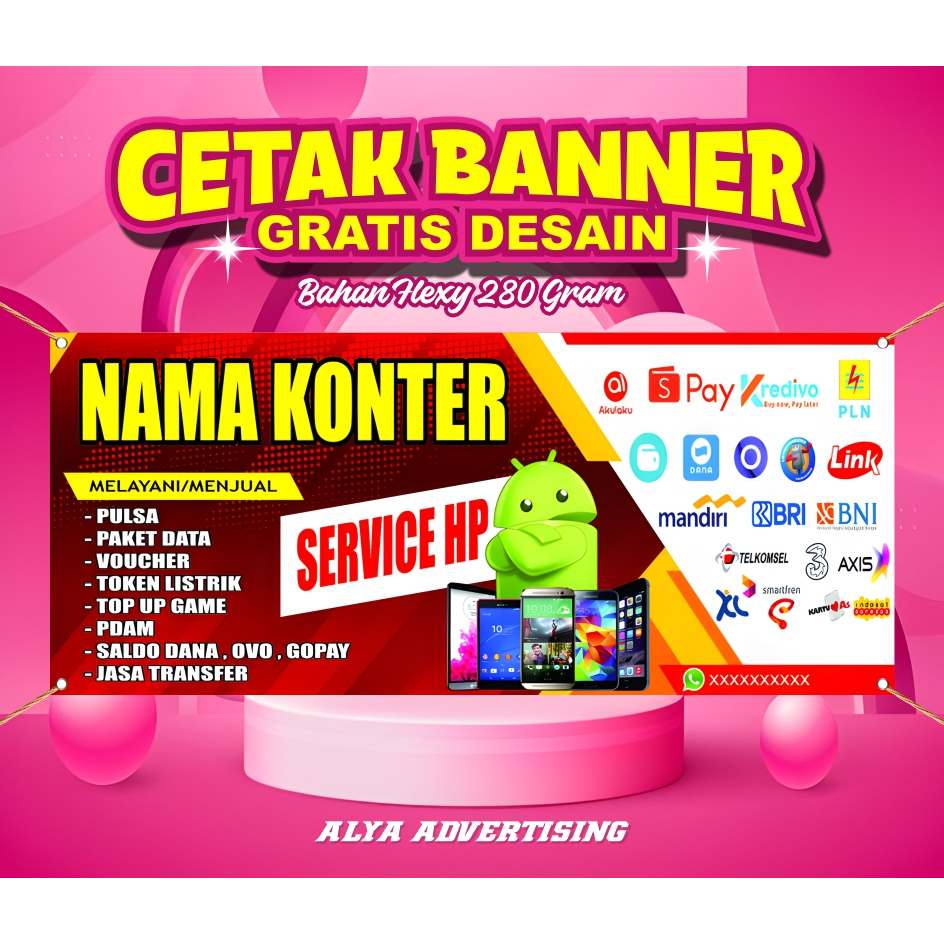 SPANDUK-BANNER KONTER PULSA desain BARU!!! TERMURAH