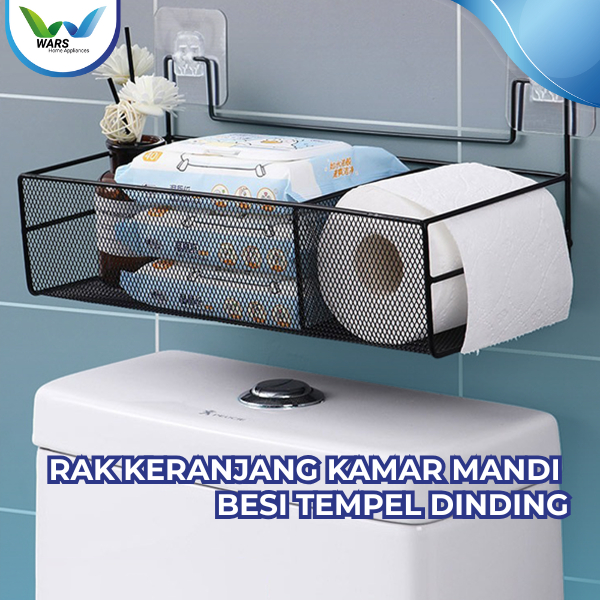 WARS Rak Keranjang Kamar Mandi Besi Tempel Dinding Tempat Penyimpanan Sabun Skincare