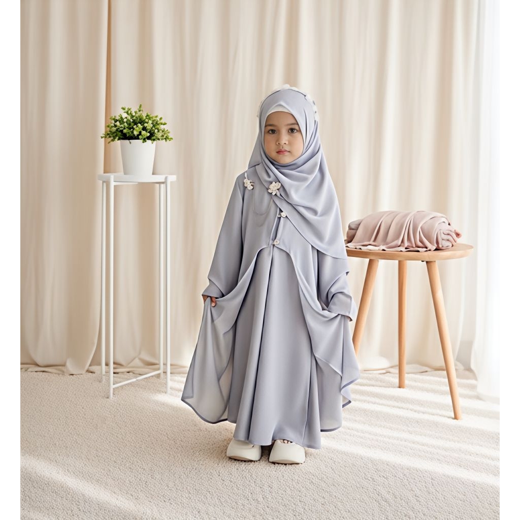 gamis anak remaja outer syar'i couple lebaran terbaru