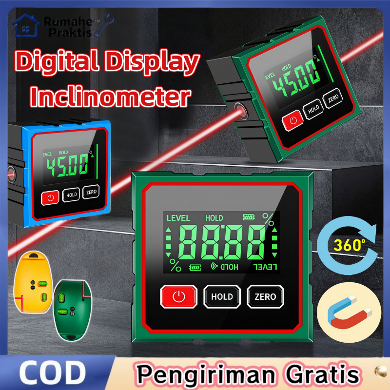 Laser Level Bangunan Profesional Waterpass Digital Akurat Meteran Laser Leveling Multifungsi Alat Pa