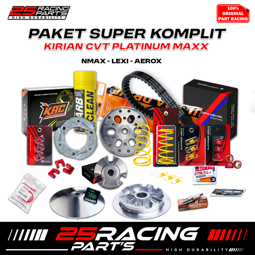 PAKET KIRIAN CVT FULL KOMPLIT NMAX 155 - UPGRADE CVT YAMAHA AEROX RACING ORI - NMAX 2015 - 2019 PAKE