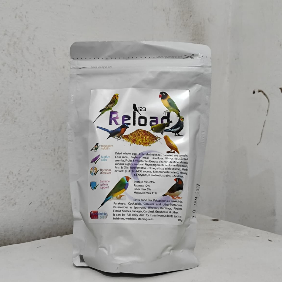 Reload By 123 EF Herbal Premium berkualitas - Nutrient Extra Fooding Burung Kenari Finch Gold Amadin